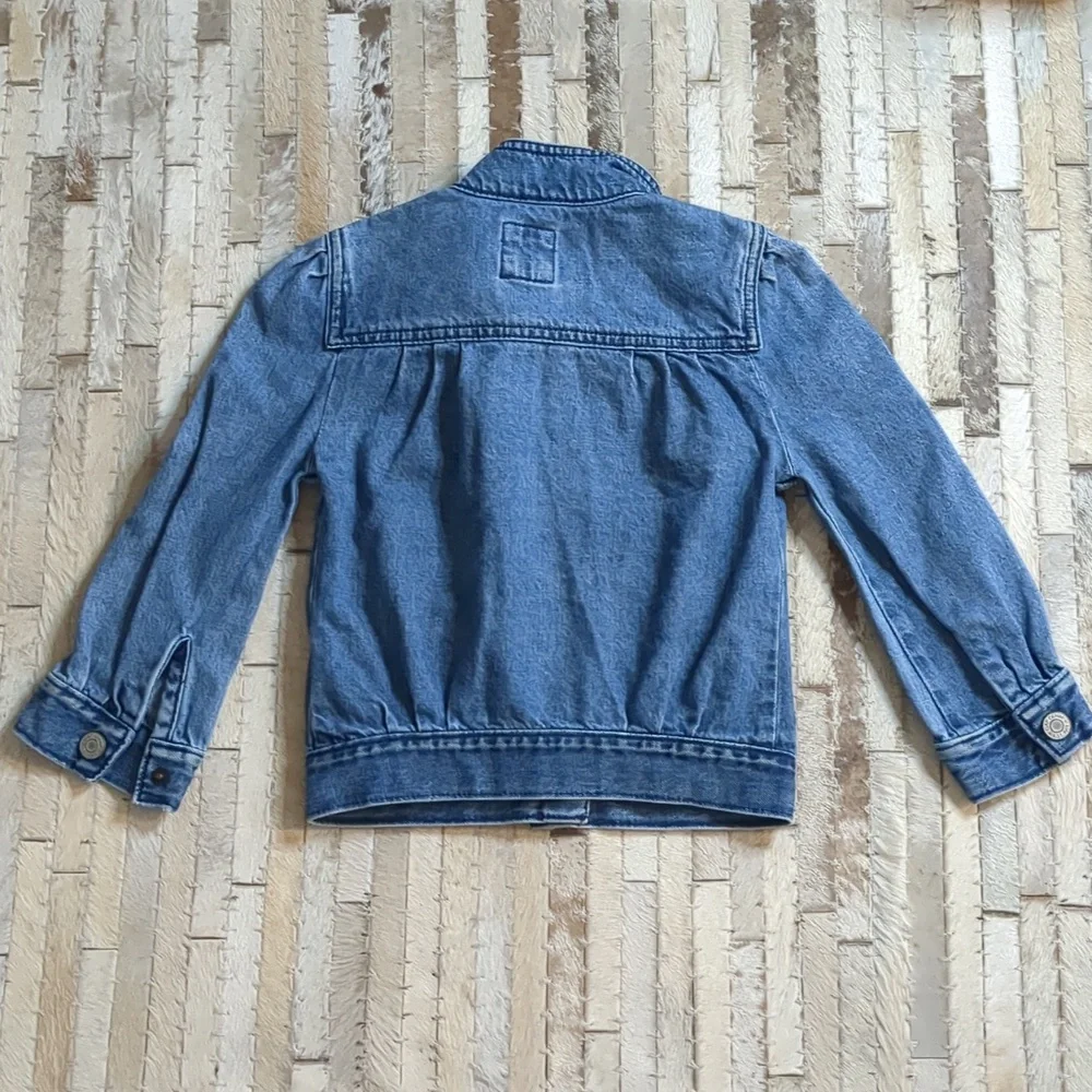 Gap Kids Girl's Puff Sleeve‎ Blue Denim Jacket